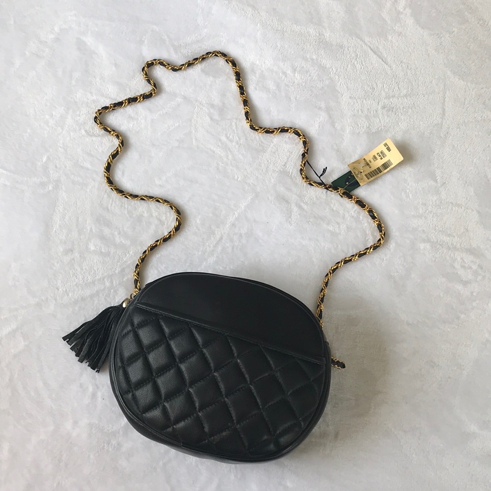 Retro Charter Club Black Faux Leather Purse - Picture 2 of 5
